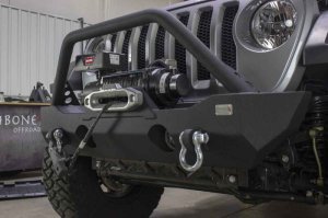 Jeep Gladiator JT Front Bumper - Fishbone Offroad - Mako Front - Black textured powder coat - `20-`27